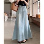 ショッピングロングスカート スカート フレアデニムロングスカート