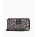 財布 「A|X アルマーニ エクスチェンジ」BOXロゴ オールオーバーロゴ ジップアラウンドウォレット レディース