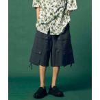 カーゴパンツ 「UNISEX」Impregnation Wool Mix Stretch Prime-Wide Cargo Shorts/含浸加工ウー