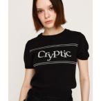 ニット セーター LOGO JQ SHORT SLEEVE TOPS ロゴ ジャガード ショートスリーブ トップス 秋服 半袖 サマーニット レディー