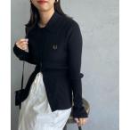 ニット セーター 「WEB先行予約」「FRED PERRY/フレッドペリー」 別注 ワンポイントロゴ刺繍 リブニットポロシャツ レディース