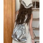 ショッピングナップサック デイバック リュック 巾着プリーツバックパック ナップサック メンズ レディース