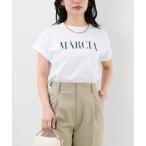 tシャツ MARCIA”ヘムラウンドロゴプリントT-shirt「2サイズ展開」 レディース