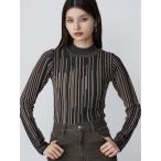 ニット セーター グラデーションリブカラーニット レディース