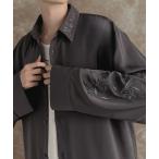 ショッピングシャツ シャツ 「Classical Origin」「繊細×モード」。刺繍使いルーズドレープシャツ（長袖）／Embroidery Loose Drape Sh