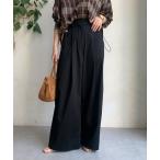 パンツ ストレッチサテンバレルパンツ レディース