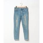 [Rodeo Crowns] повреждение обработка Denim брюки 24 голубой женский 