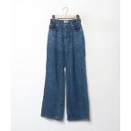 [EVRIS] повреждение обработка Denim брюки SMALL индиго голубой женский 