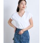 tシャツ フレンチVネックTシャツ レディース