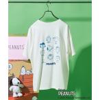 tシャツ PEANUTS フレンズ ロゴ刺繍 プリントTシャツ/ピーナッツ/スヌーピー　限定展開 レディース