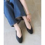 バレエシューズ パンプス 「追加」スクエアVカットフラット