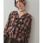 ブラウス シャツ チェック レース ダメージ シャツ レディース