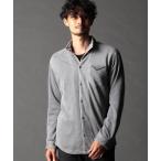 シャツ 起毛ポンチスタンドカラーシャツ 