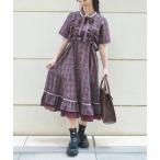 ショッピングチェック ワンピース リボン×チェック柄ワンピース