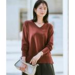 ニット セーター サイドスリットVネックニット（乾燥機OK・ウォッシャブル・静電気防止・毛玉になりにくい・UVカット）「大きいサイズ有」 レディース