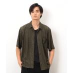 シャツ 透かし柄レース オープンシャツ メンズ