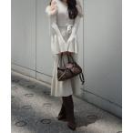 ワンピース many wayショルダーフェイクファーニットワンピース 秋服