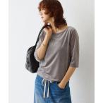 tシャツ 予約「こなれ感抜群」シアーベロア5分袖Tee レディース