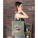 トートバッグ アンパンマンばいきんまんナイロン刺繍トートバッグ レディース