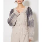 カーディガン 「2025AW」2WAYロングシャギーチェックショートニットカーディガン 秋服 レディース