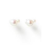 ショッピングパール ピアス ピアス シルバー 淡水 ダブル パール ピアス レディース