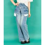 パンツ レイヤード デザイン デニム