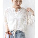 ブラウス シャツ 「WEB限定」「手洗い可能」チュール フェザー レース 羽織 レディース