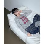 ショッピングアーガイル tシャツ バイカラーアーガイルプリントユニークレイヤードカットソー レディース