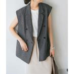 ベスト ジレ メランジダブルブレストジレ レディース
