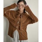 tシャツ ベロアフーディーカーディガン レディース