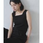 タンクトップ ノースリーブ 前後2WAY スクエアラメニット タンクトップ レディース