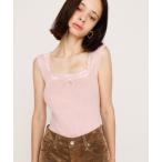 タンクトップ ノースリーブ LACE DOCKING RIB TANK レース ドッキング リブ タンク 夏服 秋服 ノースリーブトップス レディース