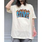 tシャツ 「MODISH GAZE」LOVEロゴプリント ピグメント加工 ビッグシルエットTシャツ メンズ レディース