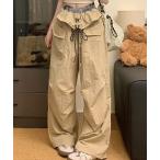 パンツ ドローストリングパッチワークパンツ レディース