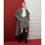 ステンカラーコート コート 「LOULOU WILLOUGHBY」ロービング千鳥ロングコート レディース
