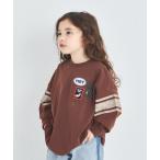 tシャツ 「綿100%」ユニセックス ビッグシルエット 袖ライン ワッペンTシャツ キッズ 子供服 男の子 女の子