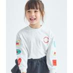 tシャツ 「綿100%」ガールズ 刺繍ワッペン ゆるロンT キッズ 子供服 女の子
