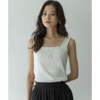 タンクトップ ノースリーブ テレコスクエア タンクトップ レディース