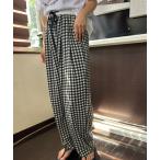 パンツ ギンガムチェック ワイドパンツ レディース