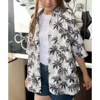 ショッピングモノトーン ブラウス シャツ パームモノトーン アロハシャツ 夏服 レディース