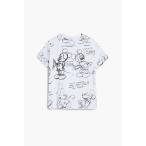 tシャツ スケッチ風ミッキーマウスTシャツ ディズニー ブラック ホワイト レディース