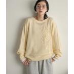 ニット セーター 「サステナブル」フラワーエンブロイダリーシアーニットプルオーバー レディース