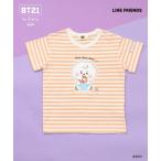 tシャツ 「BT21」アップリケボーダー半袖Tシャツ キッズ 子供服