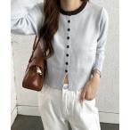 カーディガン 裾スリットニットカーディガ