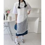ベスト ジレ 透かし編みロングベストサイドスリット夏服 レディース