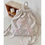 ショッピングナップサック デイバック リュック Liaa/小花柄 リボン ナップサック リュック A18680 レディース