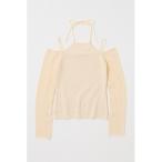 ニット セーター OPEN SHOULDER HALTER ニットトップス レディース