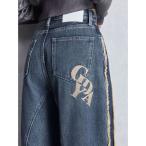 ジーンズ デニム デニムパンツ ハイウエストside slit GYDAワイドデニムパンツ レディース