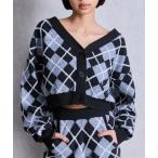 ショッピングアーガイル カーディガン アーガイルニットカーディガン レディース