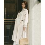 ステンカラーコート コート ダブルシャギーロングコート レディース